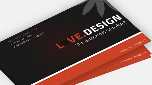 Love Design Business Card PSD