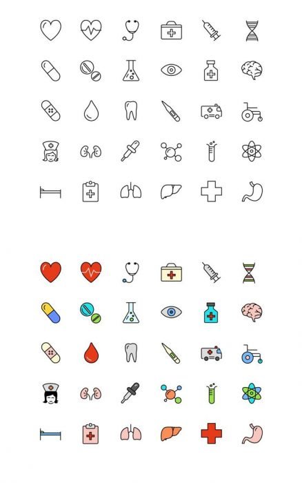30 Free Medical & Science Line & Color Icons (Custom)