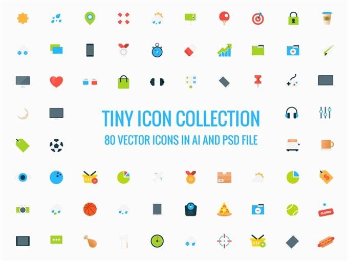 Freebie – 80 Tiny Vector Icons (Custom)