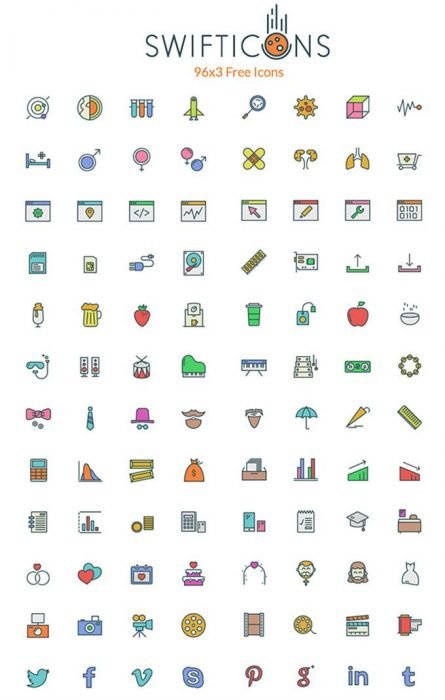 SwiftIcons – 96×3 Free Icons (Custom)